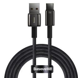 Baseus Tungsten PD 66W USB / Type - C Adat és Töltőkábel (CATWJ-C01) - 2 méter - Fekete