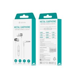 DEVIA earphones Kintone Metal - jack 3,5mm  - fehér