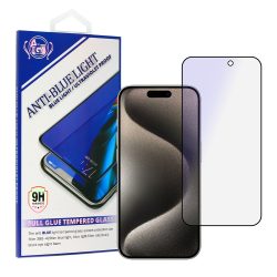 Kijelzővédő üvegfólia - Samsung Galaxy A02 / A02S / A03 / A03S / A04 / A70  - fekete - Anti-Blue Full Screen, ívelt 5D