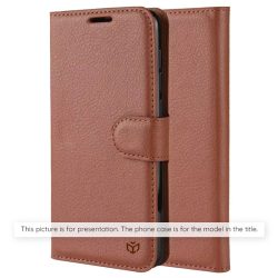 Techsuit - Leather Folio flip tok - Samsung Galaxy A155 / A15 4G - barna