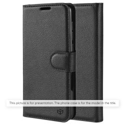 Techsuit - Leather Folio flip tok - Honor Magic 6 Lite - fekete