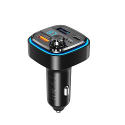 XO FM Transzmitter BCC08 MP3 - Bluetooth, 2xUSB+Type-C töltő 3,1A - Fekete