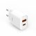 XOhálózati töltő szett CE12 PD QC 3.0 PD 20W 1x USB, 1x Type-C + Type-C - Lightning kábellel - fehér