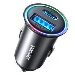 JoyRoomszivargyújtós töltő adapter (JR-CCN04) - USB + Type C - 60W - fekete