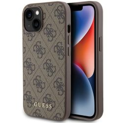 Guess hátlap - GUHCP15SG4GFBR Metal Logo - iPhone 15 (6.1") - barna