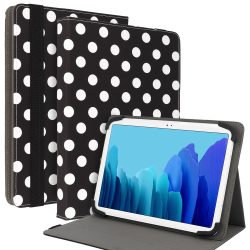 Univerzális tablet tok - Wonder Canvas - polka-dot - (10") - fekete