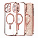   Techsuit - Luxury Glitter Magsafe szilikon tok - iPhone 16 Pro (6.3") - Rose Gold